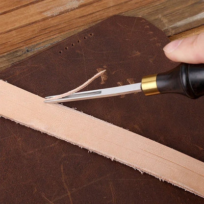Edge Beveler Pro with Wooden Handle Wide Mouth Skiving For Leather