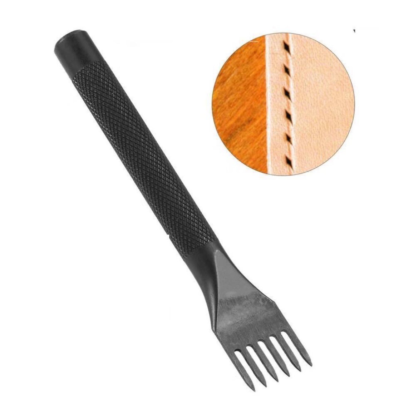 Round Handle Diamond Chisel Tool For Leather