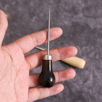 Redwood Wooden Handle Stitching & Scrach Awl Pro