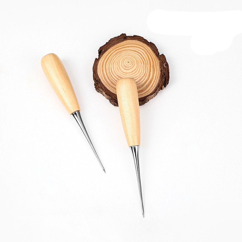 Wooden Handle Scratch Awl For Leather Crafting