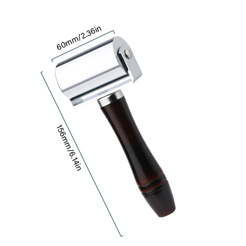 Roller Press with Wooden Handle For Leather