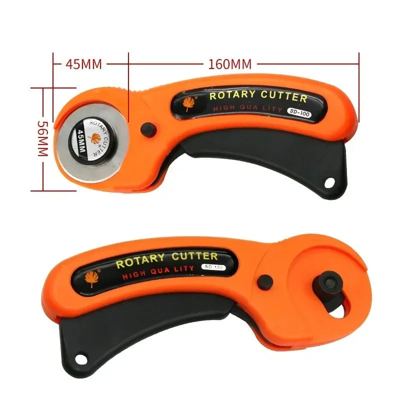 Rotary leather cutter size diagram, 45mm blade, 160mm length