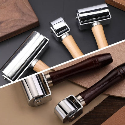 Roller Press with Wooden Handle For Leather