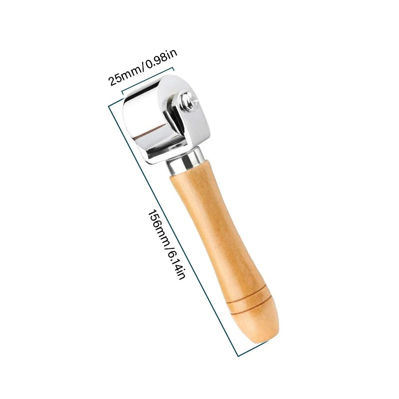 Roller Press with Wooden Handle For Leather