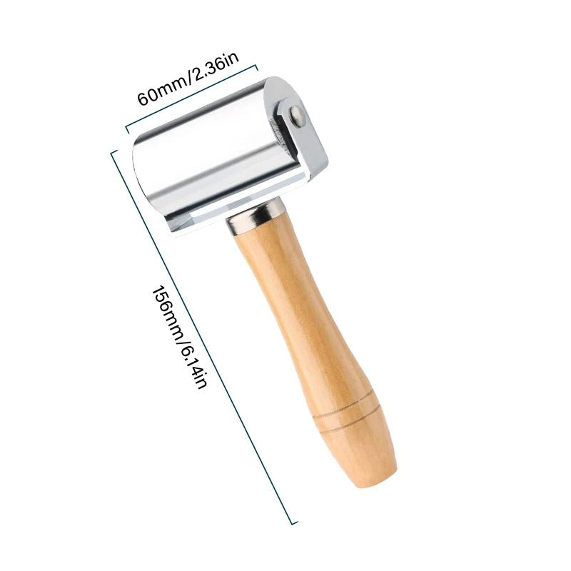 Roller Press with Wooden Handle For Leather