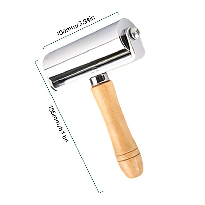 Roller Press with Wooden Handle For Leather