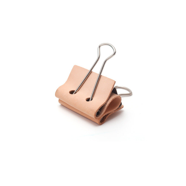 Mark-Free Binder Clip with Vegetable Tanned Leather