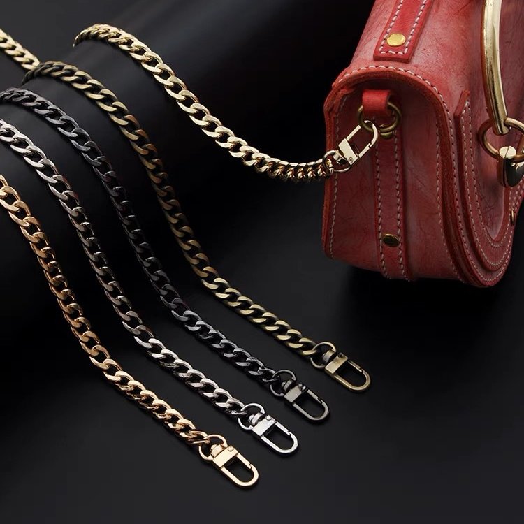 Metal bag chain strap with chunky links and swivel clasps at the ends