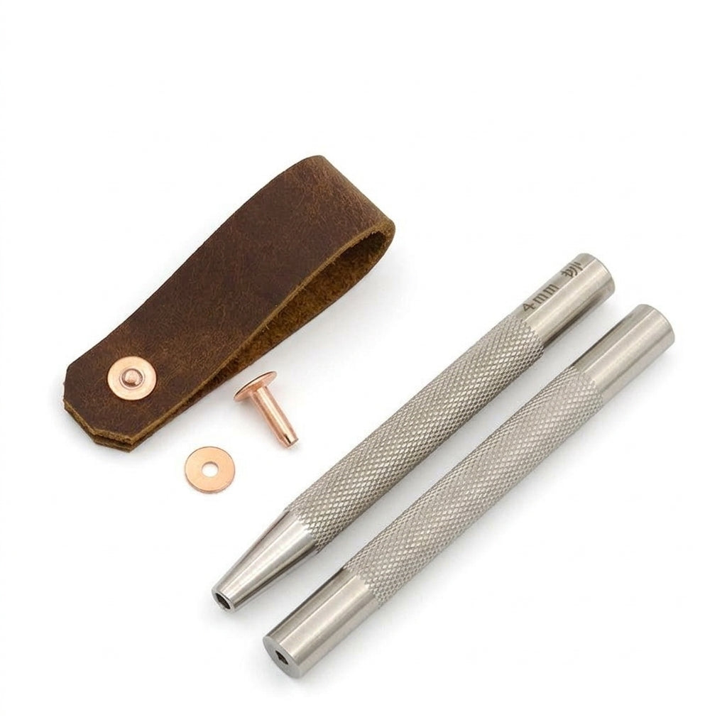 Meteorite Pattern Copper Rivet Setting Tool for DIY Handmade Leathercraft, No.9/No.12 American Rivet Sizes