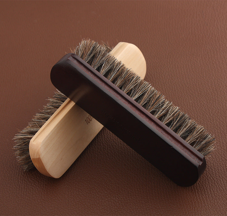 Horsehair Brush with Wooden Handle For Leather
