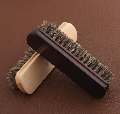 Horsehair Brush with Wooden Handle For Leather