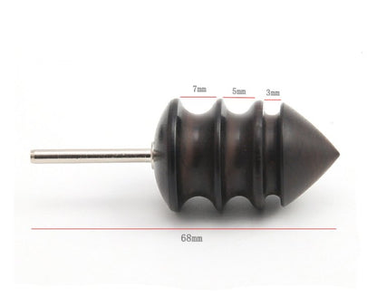 Pointed burnishing bit for leather tool, with size markings and length 68mm