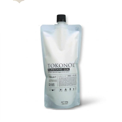 Clear TOKONOL burnishing gum refill pouch with spout, 500g