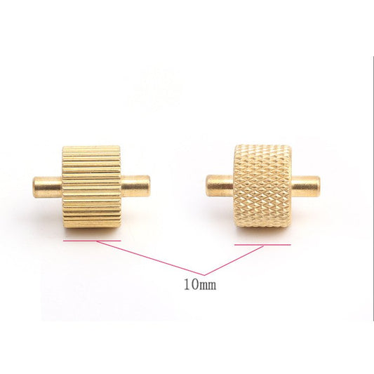 Brass dual-roller applicator with knurled rollers and two side stems