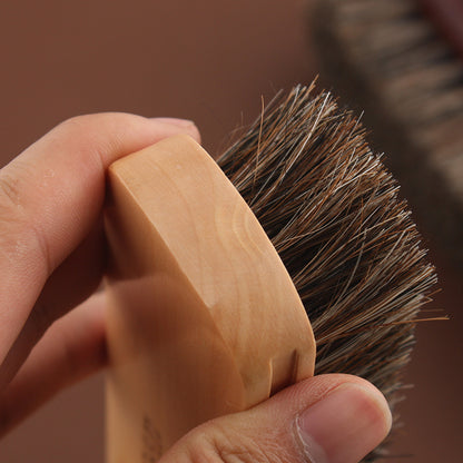 Horsehair Brush with Wooden Handle For Leather